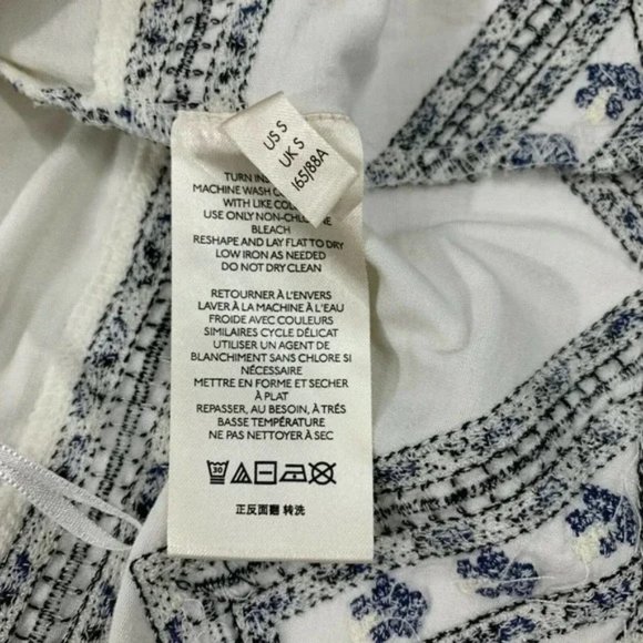 Anthropologie Embroidered Halter Tank Womens Size S Pullover Styling Black White - Picture 10 of 10